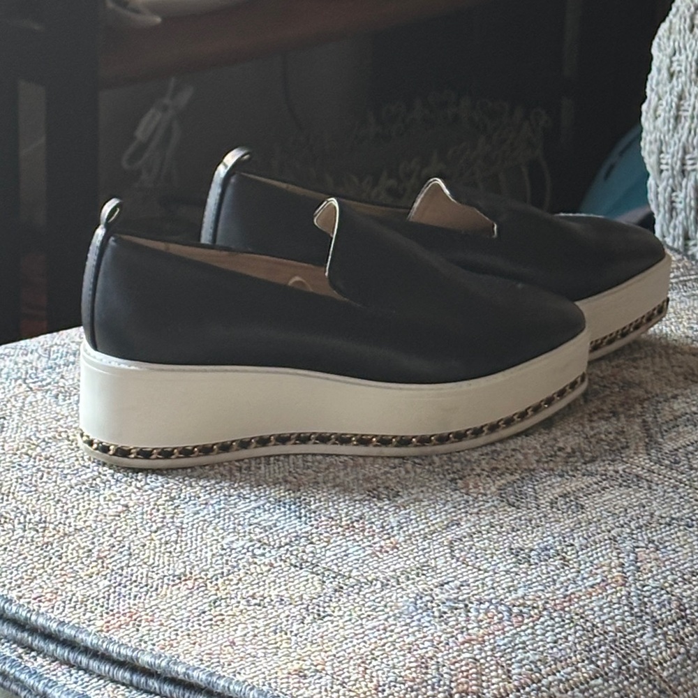 Karl Lagerfeld Black Slip-On Platforms